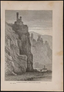 1867 - the Castles Of Neckarsteinach - engraving antique - Germany - Bild 1 von 3