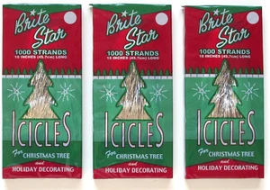 Oropel Icicles, plata, 3 paquetes, 1000 unidades cada uno - Imagen 1 de 12