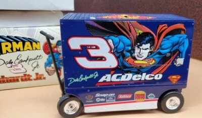 Dale Earnhardt Jr 1999 AC Delco Superman PitWagon Action Racing NASCAR Coin Bank - Image 1 of 4