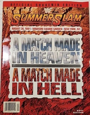 1991 WWF Summerslam Program Macho Man Randy Savage Madison Square Garden  - Image 1 of 4