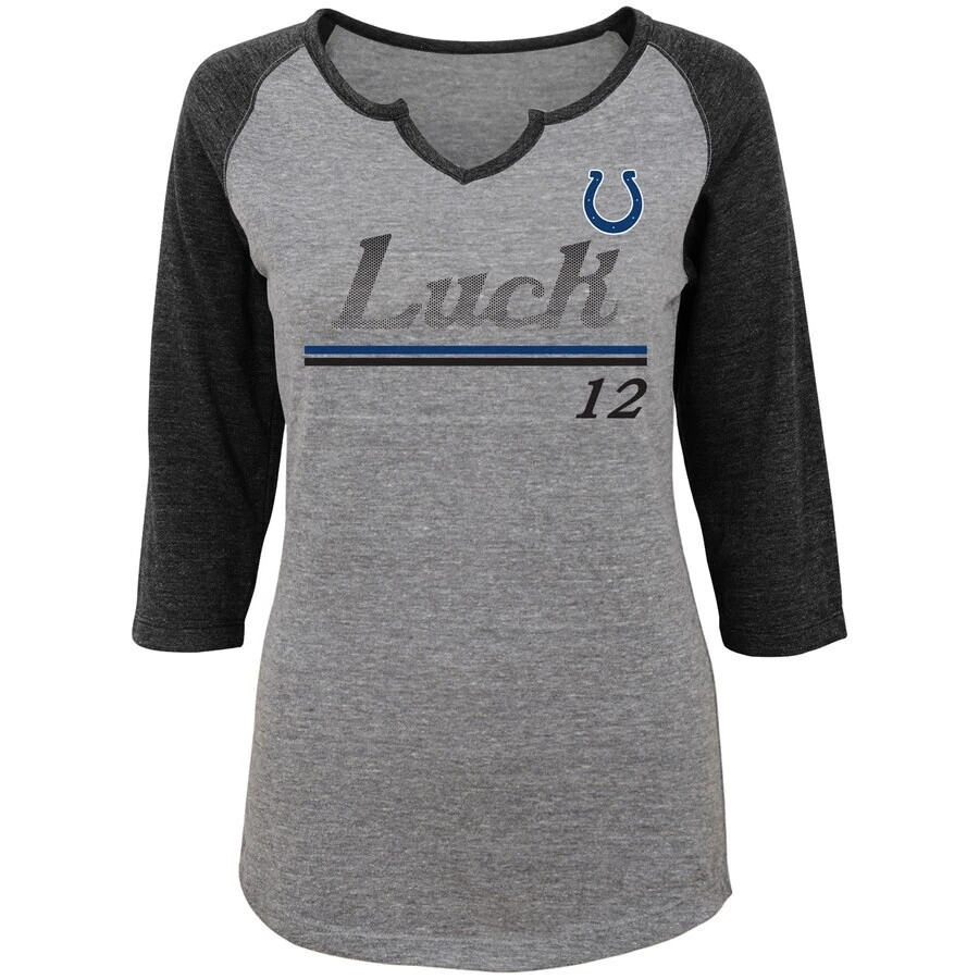 CAMISETA JUNIOR ANDREW LUCK INDIANAPOLIS COLTS TRIPLE MEZCLA MANGA 3/4 MUESCA EN V M Foto 1 de 1