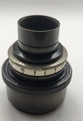 Rarest black-nickel Hugo Meyer Tele Megor 3" (75mm) f4 cine lens FF Leica M39 - Image 1 of 4