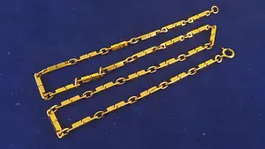 Vintage Short 16" 9ct FANCY BAR Chain Necklace 14gr 2mm Hm 1978 RRP £750 120a - Picture 1 of 9