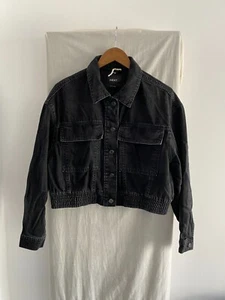 NEXT Black Denim Oversized Trucker Jacket Size 15 Years (R) - Picture 1 of 4