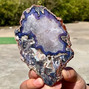Cristallo di agata fiori di ciliegio blu naturale 154G quarzo guarigione corpo - Foto 1 di 23