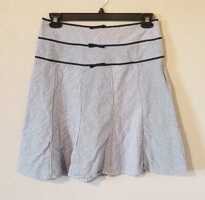 Womens Dressbarn Blue White Stripe Skirt Sz 10 A Line Preppy Career - Picture 1 of 8