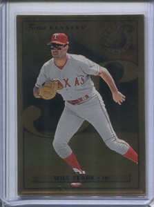 Will Clark 1996 Leaf Preferred Steel Stats Gold Promotional Sample card rare