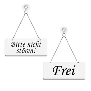 Frei/Bitte nicht stören, Wendeschild mit Kugelkette,Saugnapfhaken,versch. Farben - Bild 1 von 10