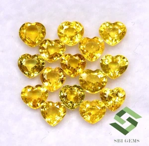 Zaffiro giallo naturale 3,50 mm taglio cuore lotto 16 pezzi gemme sfuse riscaldate - Foto 1 di 5