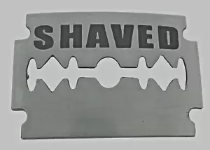 Cutter Biker Rasierklinge Gürtelschnalle Friseur Shop Punk Gothic Tattoo RASIERTER TEXT - Bild 1 von 11
