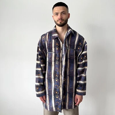 Винтажная рубашка 1990-х Adidas «X-Large Tribe» из флиса на пуговицах куртка размер M - Изображение 1 из 4