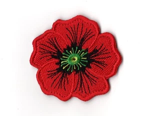 Red Poppy Flower Patch | Symbol Memorial Remembrance Veteran's Day Badge Emblem - Picture 1 of 1