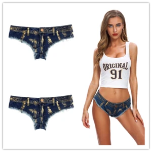 Sexy Women Mini Hot Pants Jeans Micro Shorts Denim Low Waist Shorts New - Picture 1 of 12