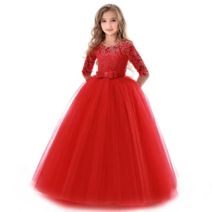 Girls Beautiful long Red Party Prom style Dress - 150cm / Age Guide 9-11yrs - Picture 1 of 2