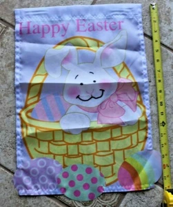 House Mailbox Garden Flag Banner Happy Easter Bunny Basket Spring 12" x 18" - Picture 1 of 5