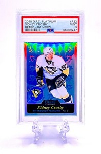 SIDNEY CROSBY 2015 O-Pee-Chee Platinum #R22 RETRO RAINBOW PARALLEL PSA 9 GOAT