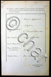 Risorgimento Documento Autografo Enrico Geymet 1876 ca. - Picture 1 of 1
