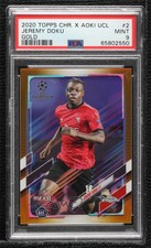 2020 Topps Chrome X Steve Aoki UCL Gold /50 Jeremy Doku #2 PSA 9 MINT Rookie RC