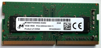 Micron 16GB (1x16GB) PC4-3200AA-SA2-11 DDR4 memory module - TESTED AND WORKING! - Image 1 of 2