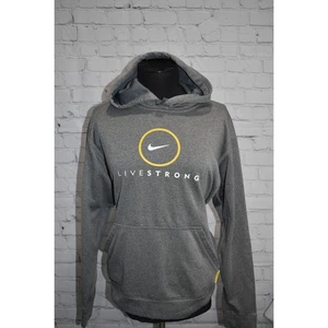 Sudadera con capucha Nike LiveStrong para mujer talla grande gris Dri-Fit rendimiento poliéster - Imagen 1 de 7
