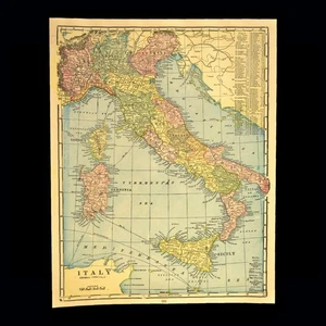 Antike ITALIEN Landkarte Wandbild Alt Original Sizilien Sardinien - Bild 1 von 11