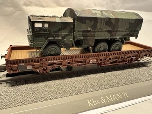 Roco Minitanks 827 Rungenwagen mit MAN 7t Militär inkl. Vitrine OVP & NEU - Bild 1 von 6