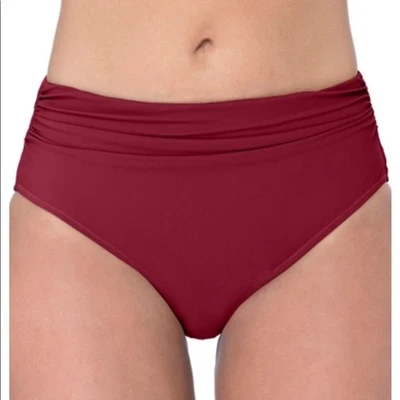 Profile by Gottex Women's Merlot Tutti Frutti Shirred Tankini Swim Bottoms sz 8 - Image 1 of 4