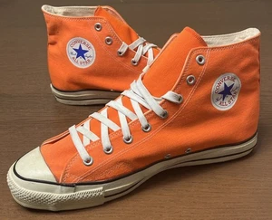 Vintage Orange Converse All Star Chuck Taylor Made USA High Top Sneakers 13 - Picture 1 of 23