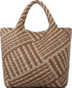 Woven Bag for Women, Vegan Leather Tote Bag Large Summer Beach Travel Handbag... - Picture 1 of 6