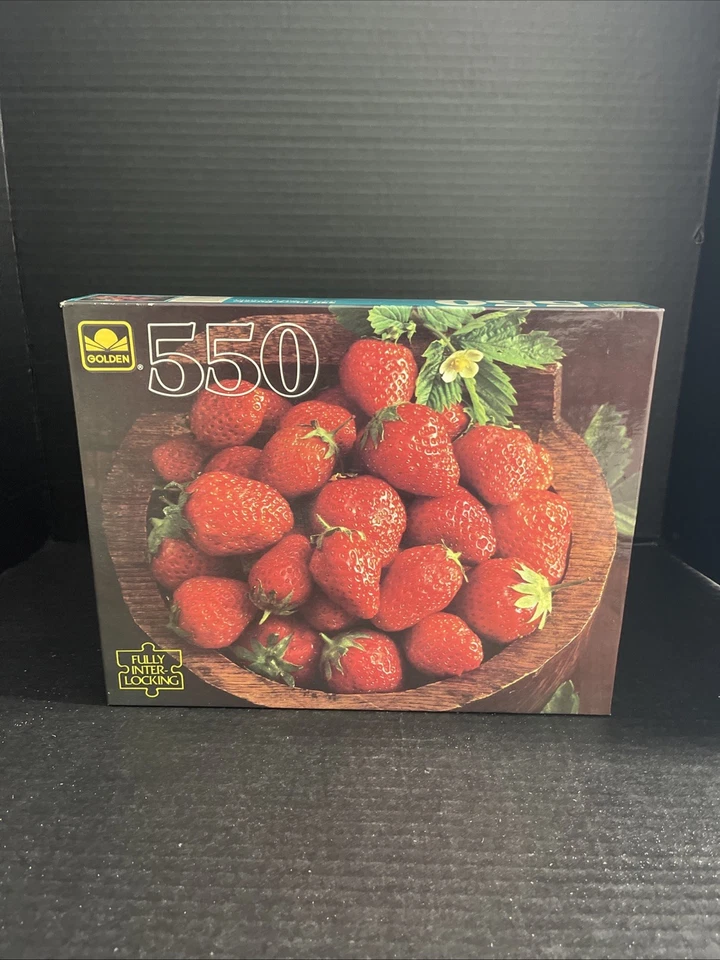Quebra-cabeça BOWL OF STRAWBERRIES 500 Peças Selado Vintage Milton Bradley 1992 - Imagem 1 de 4