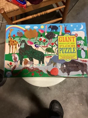 Eeboo Creatures Big and Small  48-Piece Giant Floor Puzzle 24”X36” Complete - Image 1 of 4