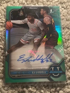 EJ LIDDELL 2021-22 BOWMAN CHROME GREEN REFRACTOR BOWMAN U /99 AUTO REFRACTOR RC - Bild 1 von 2