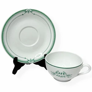 Taza y platillo verde vintage BERNARDAUD Café Paris Limoges Francia - Imagen 1 de 8