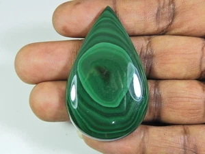 AA+Natural Green Malachite Designer Pear Cabochon Gemstone 144Cts. 33X54X7MM M84 - Bild 1 von 9