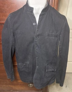Tripp NYC Y2K Mens Size Medium Black Button Up Round Collar Cotton Jacket - Picture 1 of 16