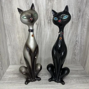 Vintage Kreiss & Company Keramik Japan MCM schwarz & grau Katzen Rarität - Bild 1 von 8