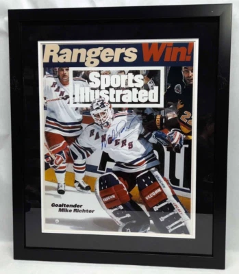 MIKE RICHTER Sports Illustrated Rangers Win Signed Framed & Matted 16x20 Steiner - Image 1 of 4
