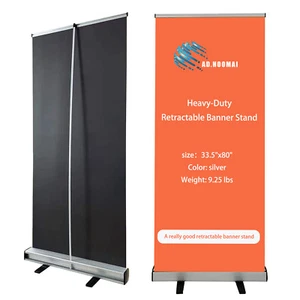 Letrero de promoción de exhibición con soporte de pancarta enrollable retráctil de alta resistencia (solo soporte) - Imagen 1 de 65