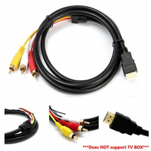 5Ft HDMI To 3-RCA Video Audio AV Component Converter Adapter Cable For HDTV USA - Picture 1 of 12