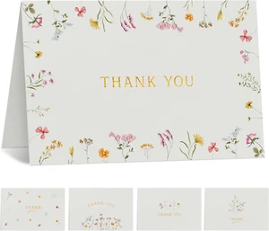 Beautiful Thank You Cards Set of 20 with Envelopes and Stickers - Elegant Blank - Picture 1 of 12