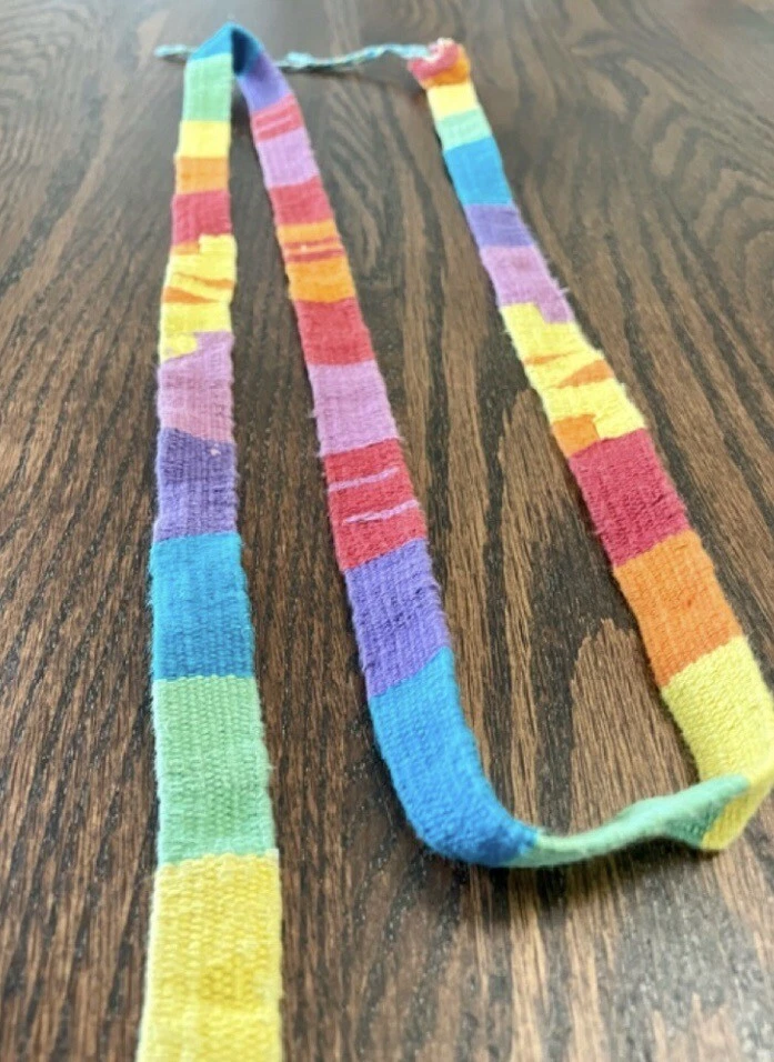 Cinturón arco iris tejido a mano vintage banda faja tribal arte popular guatamalan Foto 1 de 4