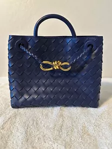 Bottega Veneta Small Andiamo Top Handle Crossbody Leather bag Blue - BEAUTIFUL! - Picture 1 of 11