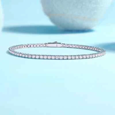 3ct Tennis Bracelet White Gold Diamond Test Pass VVS1/D Lab-Created 16cm LED Box - Image 1 of 4