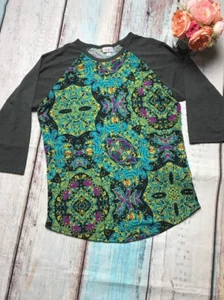 Lularoe LARGE Floral Print 3/4 Sleeve Jersey Top - Picture 1 of 3