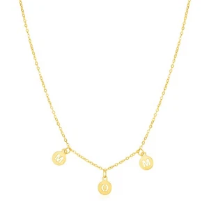 14k Yellow Gold Mom Necklace with Circle Drops - Picture 1 of 2