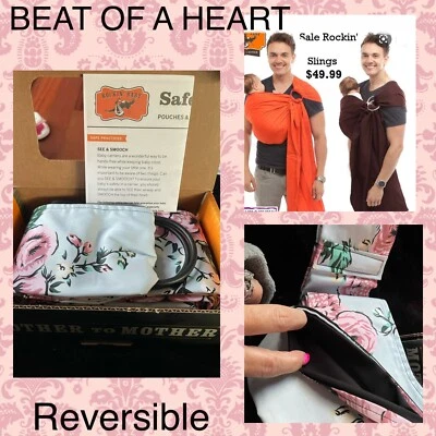 Rockin' Baby Sling "BEAT OF A HEART” Floral Reversible 4 Way Infant Wrap Carrier - Image 1 of 4