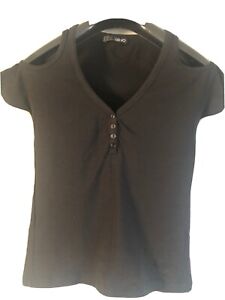 LIU-JO T-shirt femme coton épaule ouverte noir taille M