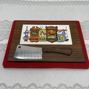 Vtg Japan MCm Wood Cheese Board W/slicer - Picture 1 of 16