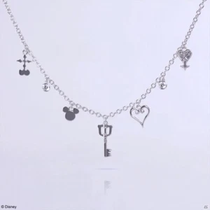 Disney Kingdom Hearts Silver Charm Necklace Monogram Icons Square Enix Official - Picture 1 of 6