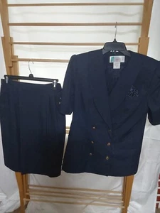 Sarah Taylor Collections Size 10 Navy Blazer With Pocket Square And Skirt - Picture 1 of 9